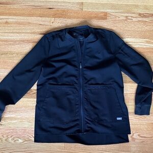 Figs Black Zip-Up Jacket with Pockets - Lightly Worn